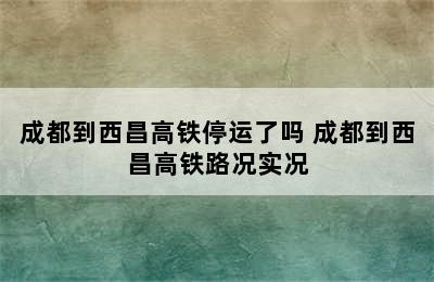 成都到西昌高铁停运了吗 成都到西昌高铁路况实况